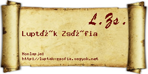 Lupták Zsófia névjegykártya
